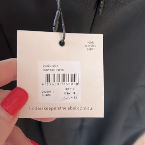 NWT $220 FINDERS KEEPERS Australia SLIP DRESS Emily black US 8 (M) - Picture 9 of 10